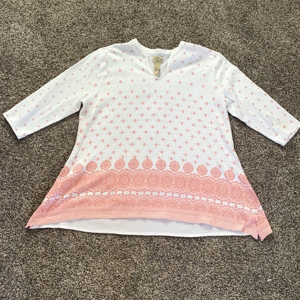 Women’s Blue Mountain 3/4 Sleeve Top Sz 1X